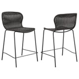 Mckinley Faux Rattan Metal Bar Chair Brown (Set of 2)