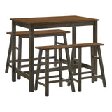 Connie Counter Height Set Chestnut and Dark Brown
