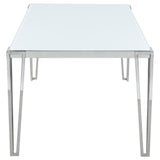 Pauline Rectangular 64-inch Glass Top Dining Table Chrome