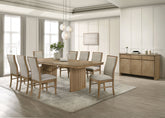 Adina Extension Dining Set Distressed Light Brown