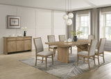 Adina Extension Dining Set Distressed Light Brown