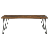 Neve 80-inch Live Edge Dining Table Grey Sheesham