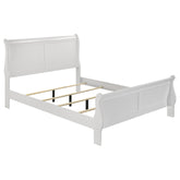 Louis Philippe 47-inch Sleigh Panel Bed White