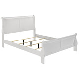 Louis Philippe 47-inch Sleigh Panel Bed White