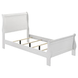 Louis Philippe 47-inch Sleigh Panel Bed White