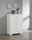 Jessica 5-drawer Bedroom Chest Cappuccino