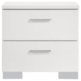 Felicity 2-drawer Nightstand White High Gloss