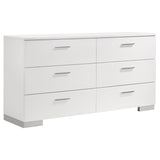Felicity 6-drawer Dresser White High Gloss