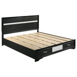 Miranda 51-inch Wood California King Storage Panel Bed Black