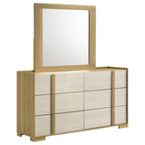 Hyland 6-drawer Dresser with Mirror Natural