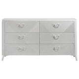 Cassia 6-drawer Bedroom Dresser Cabinet White High Gloss