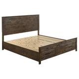 Woodmont California King Storage Bed Rustic Golden Brown