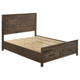 Woodmont California King Storage Bed Rustic Golden Brown