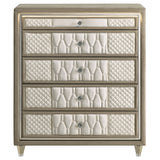 Lorient 5-drawer LED Chest of Drawers Ivory and Camel