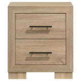 Arielle 2-drawer Bedroom Nightstand with Casters Light Oak