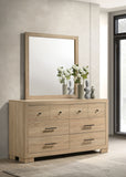 Arielle 6-drawer Bedroom Dresser with Mirror Light Oak