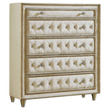 Antonella 5-drawer Bedroom Chest Ivory and Camel