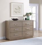 Kenora 6-drawer Dresser and Mirror Barley Brown