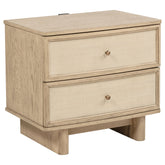 Kailani 2-drawer Nightstand Bedside Table Beige Oak