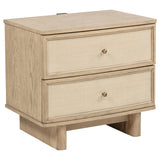 Kailani 2-drawer Nightstand Bedside Table Beige Oak