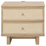 Kailani 2-drawer Nightstand Bedside Table Beige Oak