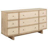 Kailani 9-drawer Dresser and Mirror Beige Oak
