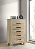 Oakglen 5-drawer Bedroom Chest of Drawers Weathered Oak