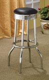 Retro Upholstered Metal Swivel Bar Stool (Set of 2)