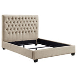 Chloe Upholstered California King Panel Bed Oatmeal