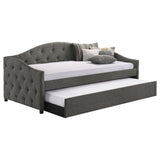 Sadie Upholstered Daybed with Trundle Grey