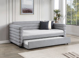 Patricia Boucle Upholstered Day Bed with Trundle Grey