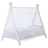Fultonville Metal Twin Tent Bed with 7-inch Mattress Pink
