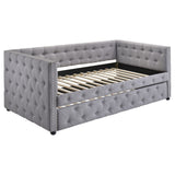 Mockern Upholstered Daybed with Trundle Grey