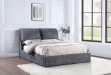 Laurel Upholstered Panel Bed Dark Grey