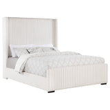 Natasha 65-inch Upholstered Wingback Bed Cream