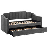 Kingston Upholstered Daybed with Trundle Charcoal