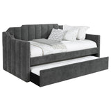 Kingston Upholstered Daybed with Trundle Charcoal