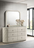 Sonya 6-drawer Upholstered Bedroom Dresser with Mirror Ivory