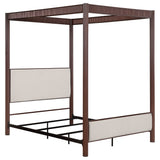 Zimmerlee 89-inch Metal Canopy Bed Rust Brown