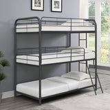 Garner Metal Triple Bunk Bed Gunmetal