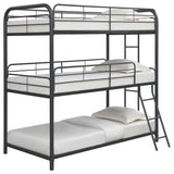 Garner Metal Triple Bunk Bed Gunmetal