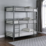 Maynard Metal Triple Bunk Bed Gunmetal