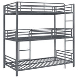 Maynard Metal Triple Bunk Bed Gunmetal