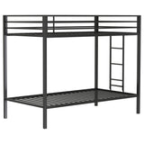Alevera Metal Bunk Bed with Ladder Black