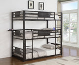 Rogen Metal Triple Bunk Bed Dark Bronze