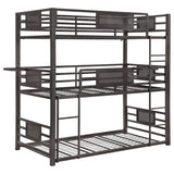Rogen Metal Triple Bunk Bed Dark Bronze