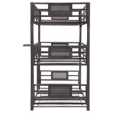 Rogen Metal Triple Bunk Bed Dark Bronze