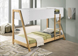 Wyatt Wood Over Bunk Bed White and Natural