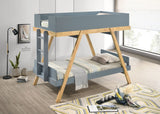 Frankie Wood Over Bunk Bed Blue and Natural