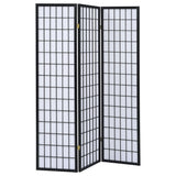 Carrie 3-Panel Room Divider Folding Shoji Screen Black